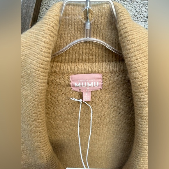 Show Me Your Mumu Melrose Double Breasted Duster Sweater Coat Camel Tan - Picture 3 of 7